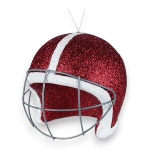 Crimson White 3D Football Helmet Ornament
