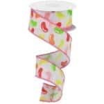 1.5" Pink Jelly Bean Easter Ribbon