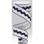 1.5” Navy White Ric Rac Ribbon