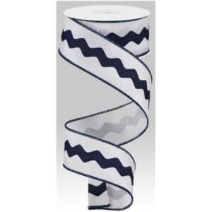 1.5" Navy White Ric Rac Ribbon - 10
yards