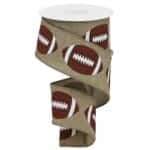 2.5”x10yds Beige Football Ribbon