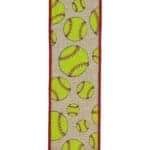 2.5" Beige Softball Ribbon