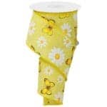 2.5” Yellow Butterfly Daisy Ribbon