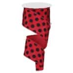 2.5” Red Black Polka Dot Ribbon