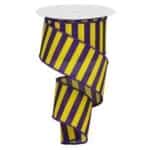 2.5” Purple Yellow Stripe Ribbon