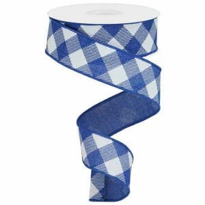 1.5" Blue Diagonal Check Ribbon - 10
yards