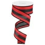 1.5”x10yds Red Black Stripe Ribbon RG01601MA