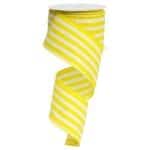 2.5”x10yds Yellow and White Pinstripe Ribbon RX9136J3