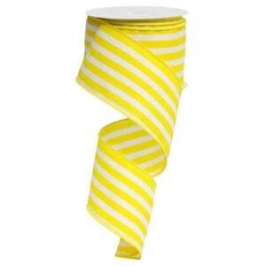 2.5" Yellow and White Pinstripe
Ribbon - 10 yards