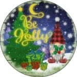 8” Be Jolly Gnome Christmas Round Sign