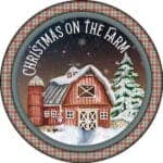 8” Christmas on the Farm Round Sign