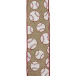 2.5”x10yds Beige Baseball Ribbon