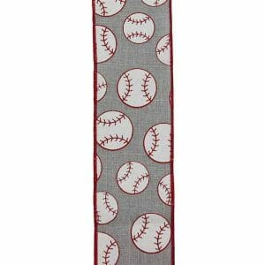 2.5" Grey Baseball Ribbon - 10 yards