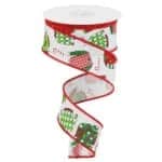 1.5”x10yds White Ugly Christmas Sweater Ribbon