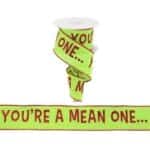 2.5" Red Green Green Monster Ribbon - 10 yards