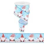 2.5”x10yds Merry Christmas Gnome Ribbon RX9199