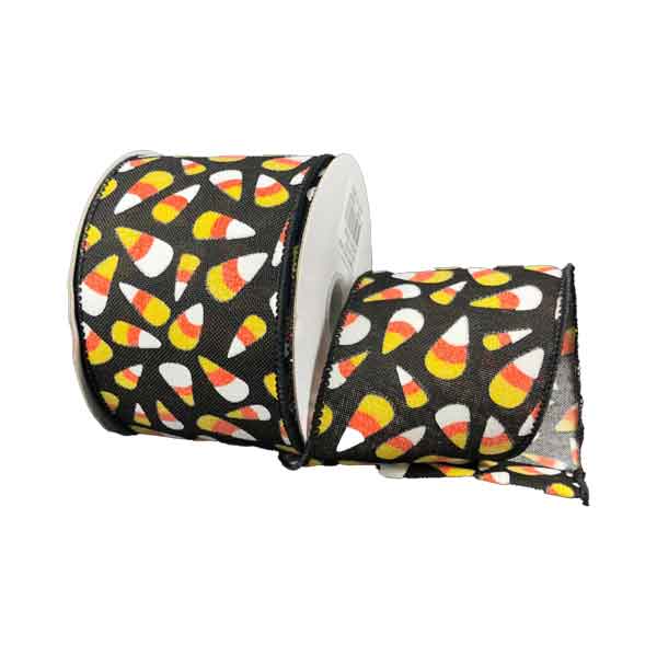 2.5" Black Candy Corn Ribbon - 10
yards