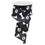 2.5" Black Dog Ribbon - 10 yards