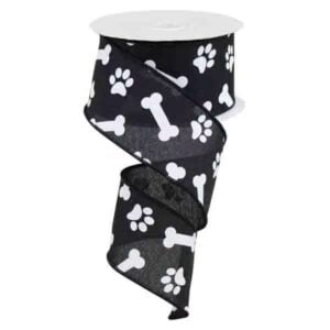 2.5" Black Dog Ribbon - 10 yards