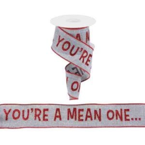 2.5" Red Grey Green Monster Ribbon -
10 yards