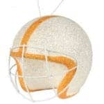 Orange White Football Helmet Ornament