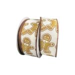 1.5”x10yds Ivory Gingerbread Ribbon