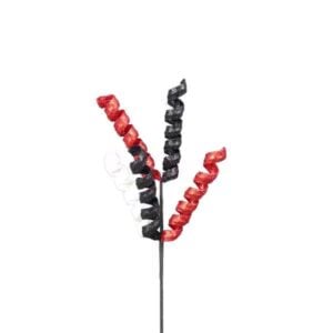 Glitter Red Black Curly Pick