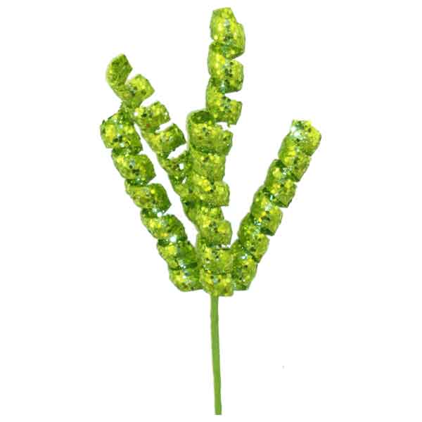 Glitter Lime Green Curly Pick