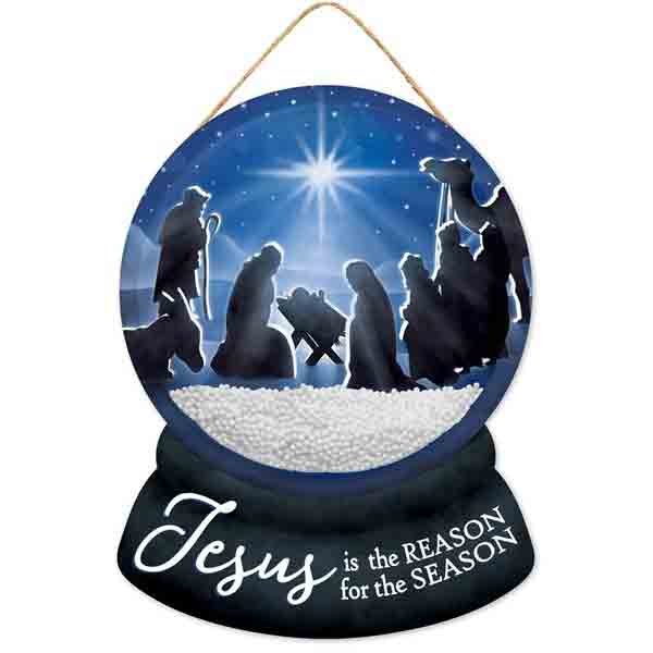 12” Jesus Snow Globe Sign