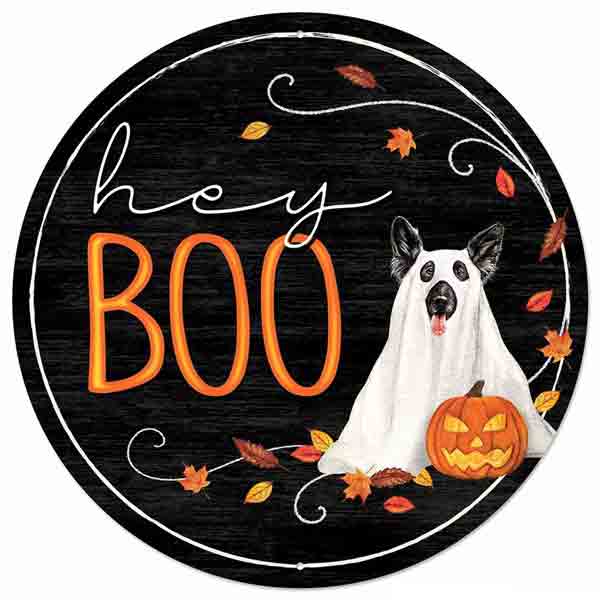 Dog Halloween Round Sign