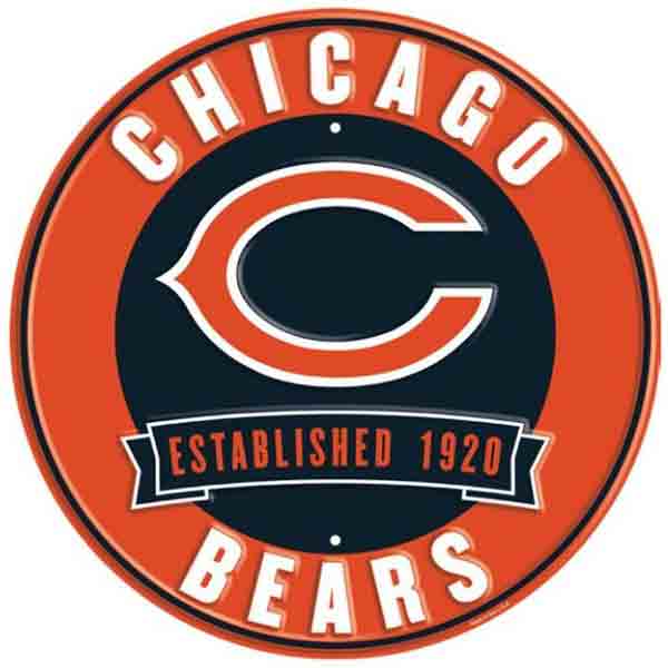 12” Chicago Bears Round Sign, Chicago Bears Sign