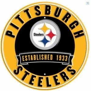 Pittsburgh Steelers Round Metal Sign