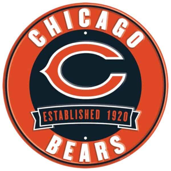 Chicago Bears Round Metal Sign