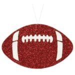 Crimson White Flat Football Ornament