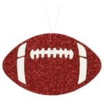 Crimson White Flat Football Ornament