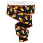 1.5”x10yds Orange Candy Corn Ribbon