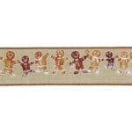 2.5”x10yds Beige Gingerbread Man Ribbon