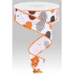 1.5”x10yds White Pumpkin Ribbon