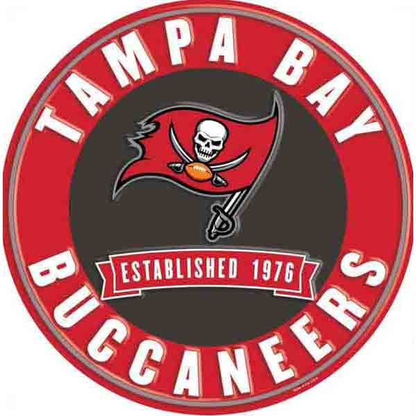 12” Tampa Bay Buccaneers Round Sign