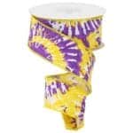 1.5" Purple Yellow Tie Dye Ribbon -
10 yards