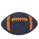 Navy Orange Flat Football Ornament