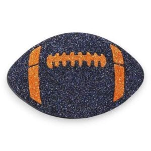 Navy Orange Flat Football Ornament