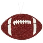 Maroon White Flat Football Ornament