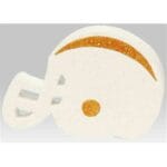 5” White Orange Football Ornament