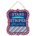 7” Stars and Stripes July 4th Sign