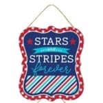 7” Stars and Stripes July 4th Sign