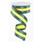 1.5”x10yds Green Yellow Stripe Ribbon