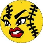 8” Angry Softball Round Sign