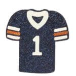 5” Navy Orange Football Jersey Ornament