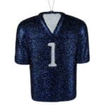 Navy White Football Jersey Ornament